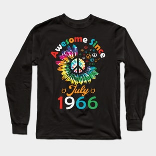 Funny Birthday Quote, Awesome Since July 1966, Retro Birthday Long Sleeve T-Shirt